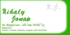 mihaly jonap business card